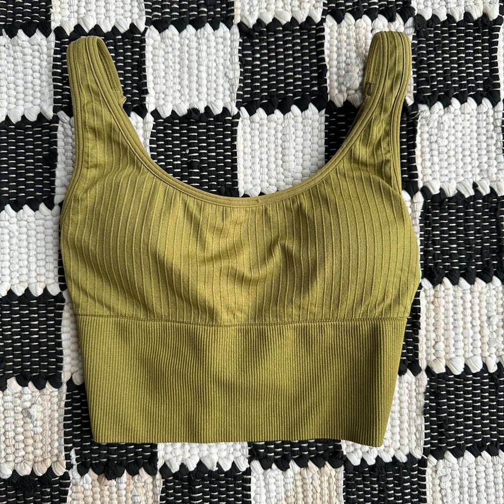 Victoria's Secret PINK Green Ribbed Top - S